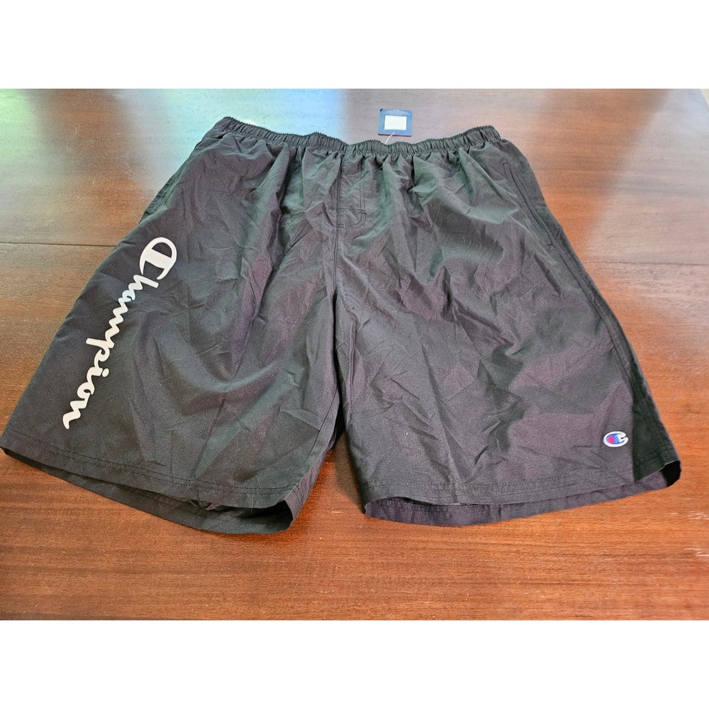 Champion Athletic Shorts Mens 2XL Black Big & Tall Mesh Lined Script Logo